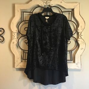 Pol Velvet High/Low Tunic Top